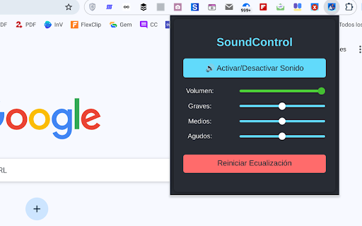 Sound Control  from Chrome web store to be run with OffiDocs Chromium online