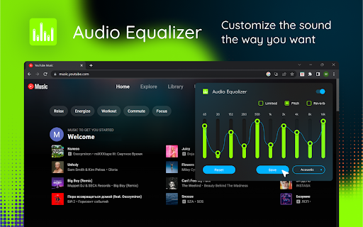 Sound Equaliser  from Chrome web store to be run with OffiDocs Chromium online