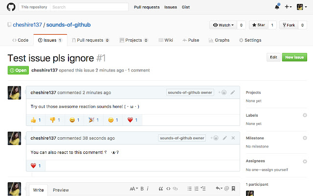 Sounds of GitHub  from Chrome web store to be run with OffiDocs Chromium online