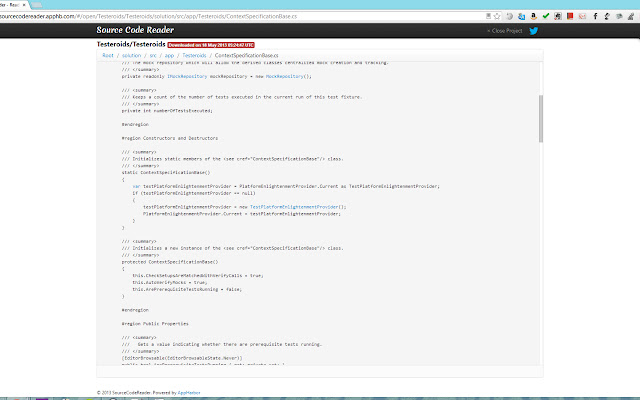Source Code Reader  from Chrome web store to be run with OffiDocs Chromium online