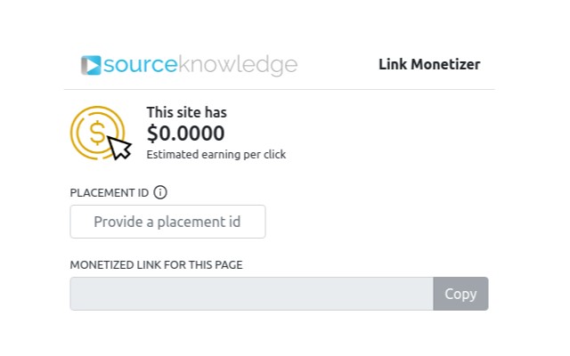 SourceKnowledge Link Monetizer  from Chrome web store to be run with OffiDocs Chromium online