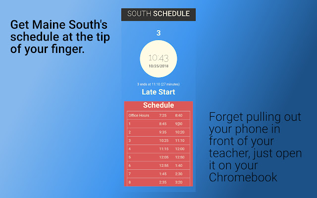 South Schedule  from Chrome web store to be run with OffiDocs Chromium online