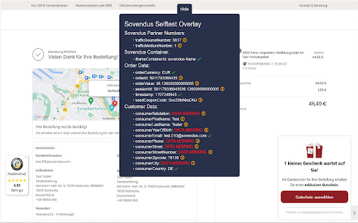 Sovendus Integration Tester  from Chrome web store to be run with OffiDocs Chromium online