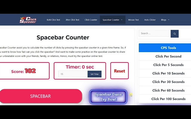 Spacebar Counter On PC  from Chrome web store to be run with OffiDocs Chromium online
