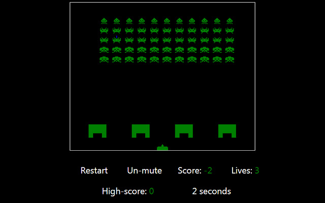 Space Invaders  from Chrome web store to be run with OffiDocs Chromium online