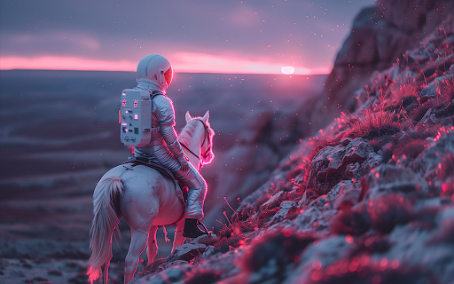 spaceman riding horse outer space  from Chrome web store to be run with OffiDocs Chromium online