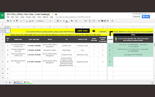 Space Matrix Pooling  from Chrome web store to be run with OffiDocs Chromium online