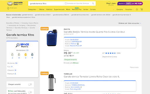 Space Metric  from Chrome web store to be run with OffiDocs Chromium online