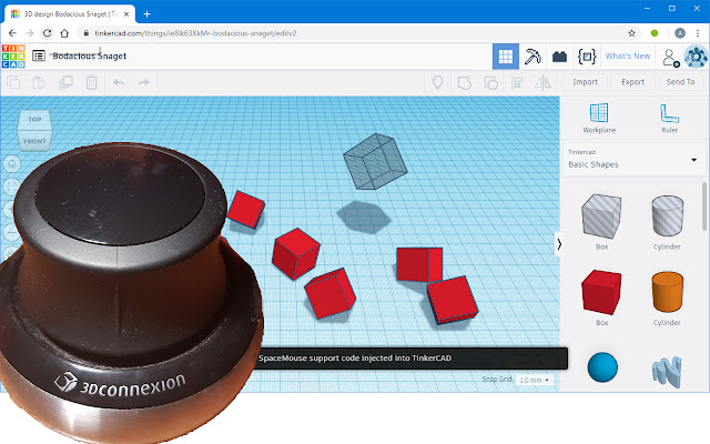 SpaceMouse in TinkerCAD  from Chrome web store to be run with OffiDocs Chromium online