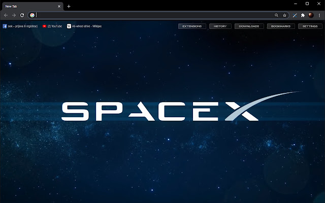 SpaceX Animated New Tab  from Chrome web store to be run with OffiDocs Chromium online