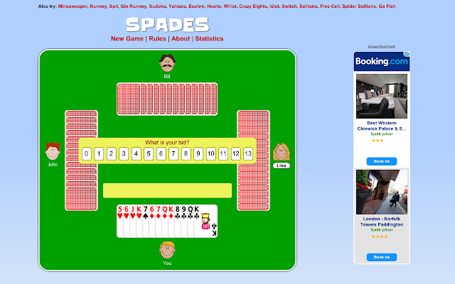 Spades Card Game  from Chrome web store to be run with OffiDocs Chromium online