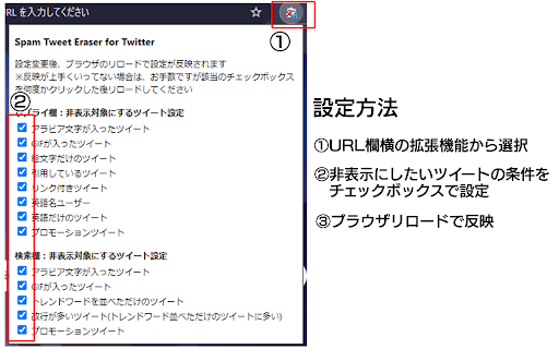 Spam Tweet Eraser for Twitter  from Chrome web store to be run with OffiDocs Chromium online