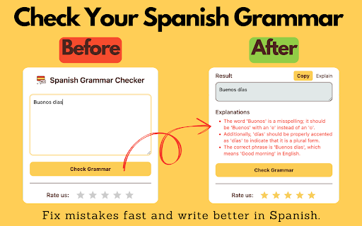 Spanish Grammar Checker  from Chrome web store to be run with OffiDocs Chromium online