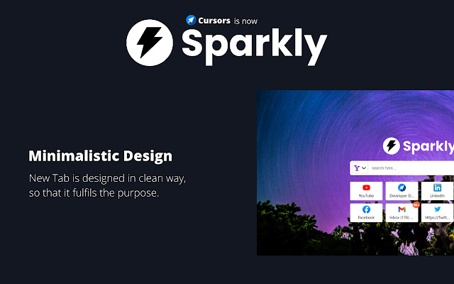 Sparkly: New Tab  from Chrome web store to be run with OffiDocs Chromium online