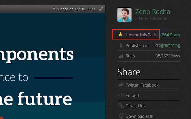Speakerdeck auto star  from Chrome web store to be run with OffiDocs Chromium online