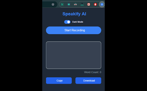 Speakify AI Voice to Text Powered by AI  from Chrome web store to be run with OffiDocs Chromium online