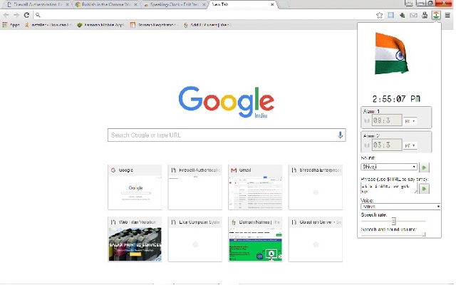 Speaking Clock  from Chrome web store to be run with OffiDocs Chromium online