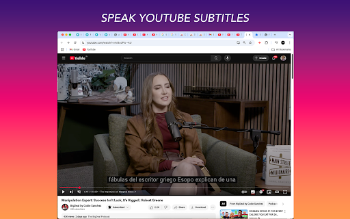 Speak YouTube Subtitles  from Chrome web store to be run with OffiDocs Chromium online