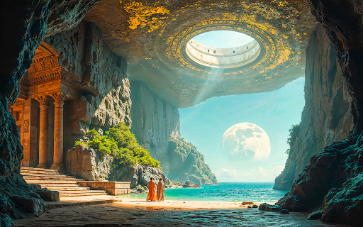 spectacular scifi landscape  from Chrome web store to be run with OffiDocs Chromium online