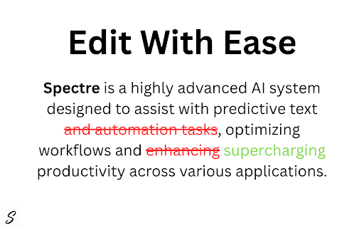 Spectre: AI Editor for Google Docs  from Chrome web store to be run with OffiDocs Chromium online