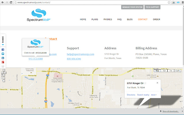 SpectrumVoIP Click2Call  from Chrome web store to be run with OffiDocs Chromium online