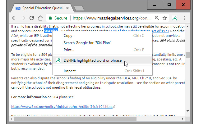 SPED Tooltips and Dictionary  from Chrome web store to be run with OffiDocs Chromium online