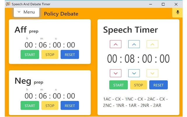 Speech And Debate Timer  from Chrome web store to be run with OffiDocs Chromium online