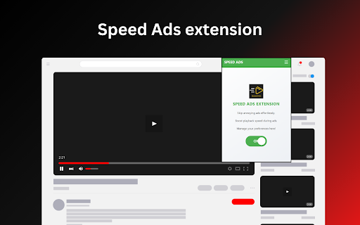 Speed Ads  from Chrome web store to be run with OffiDocs Chromium online