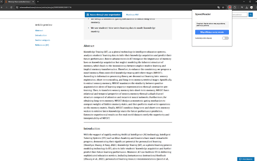 Speed Reader  from Chrome web store to be run with OffiDocs Chromium online