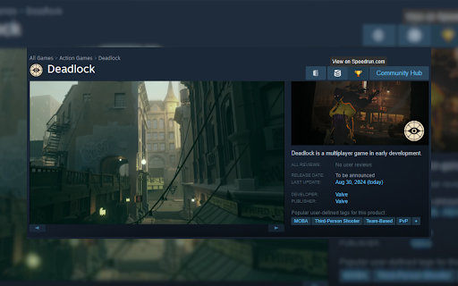 Speedrun URL on Steam  from Chrome web store to be run with OffiDocs Chromium online