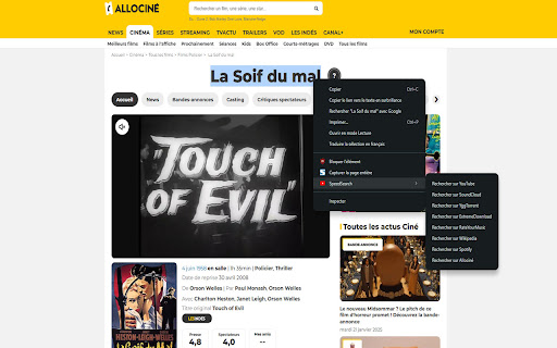 SpeedSearch  from Chrome web store to be run with OffiDocs Chromium online