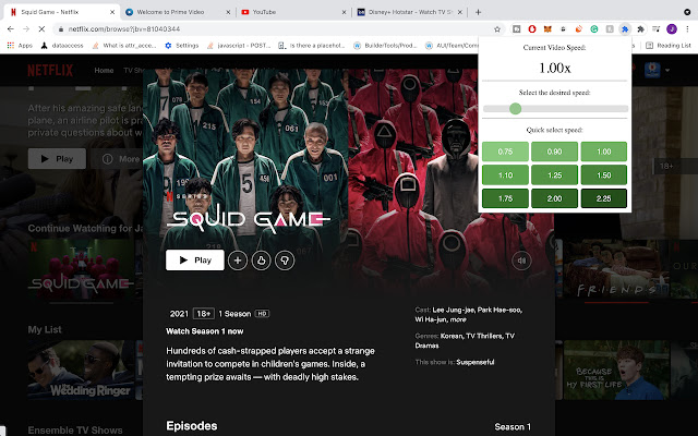 SpeedUp: Netflix, Prime videos  from Chrome web store to be run with OffiDocs Chromium online
