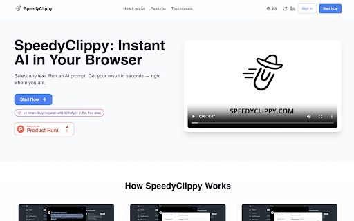 SpeedyClippy  from Chrome web store to be run with OffiDocs Chromium online