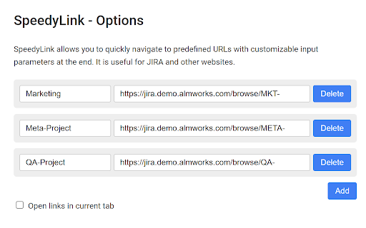 SpeedyLink  from Chrome web store to be run with OffiDocs Chromium online