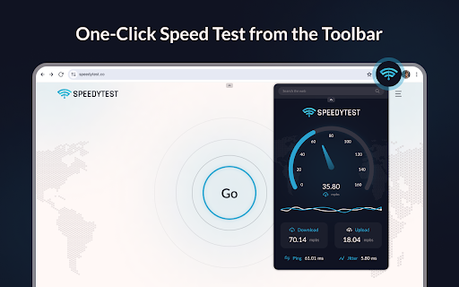 SpeedyTest  from Chrome web store to be run with OffiDocs Chromium online
