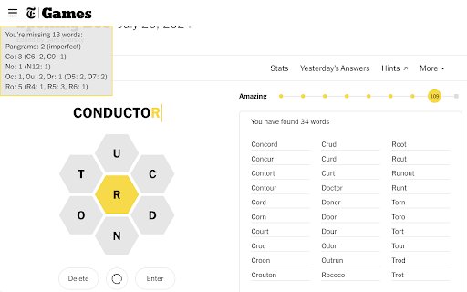 Spelling Bee Hints Helper  from Chrome web store to be run with OffiDocs Chromium online