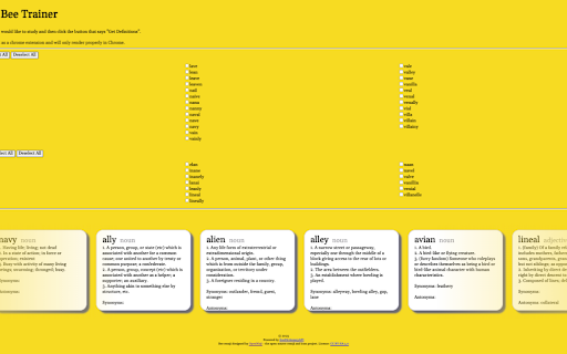 Spelling Bee Trainer  from Chrome web store to be run with OffiDocs Chromium online