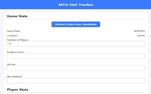 SpellTable MTG Commander Tracker  from Chrome web store to be run with OffiDocs Chromium online