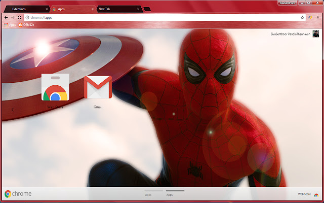 SpiderMan with Shield Avengers  from Chrome web store to be run with OffiDocs Chromium online