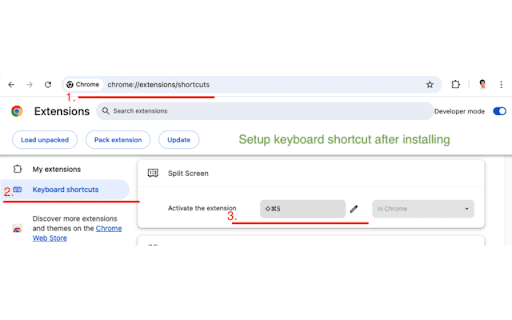 Split Screen  from Chrome web store to be run with OffiDocs Chromium online