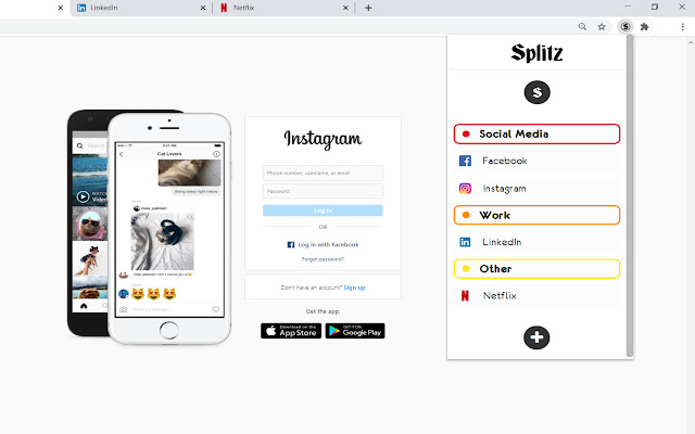 Splitz  from Chrome web store to be run with OffiDocs Chromium online