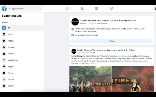 SpoilBlocker  from Chrome web store to be run with OffiDocs Chromium online