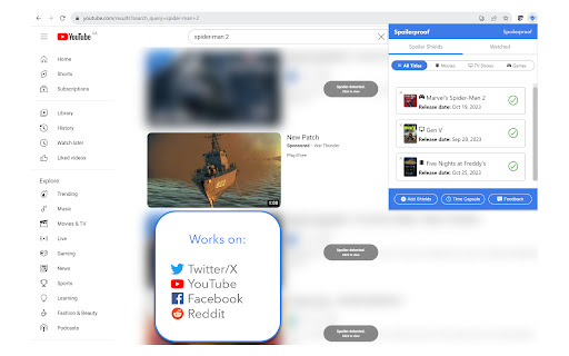 Spoilerproof: The 1 Click Spoiler Block  from Chrome web store to be run with OffiDocs Chromium online