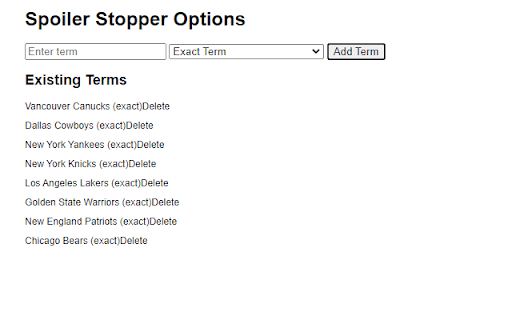 Spoiler Stopper  from Chrome web store to be run with OffiDocs Chromium online