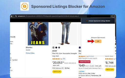 Sponsored Listings Blocker for Amazon  from Chrome web store to be run with OffiDocs Chromium online
