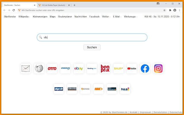 Sponsored Search Startfenster by VLC Plus  from Chrome web store to be run with OffiDocs Chromium online