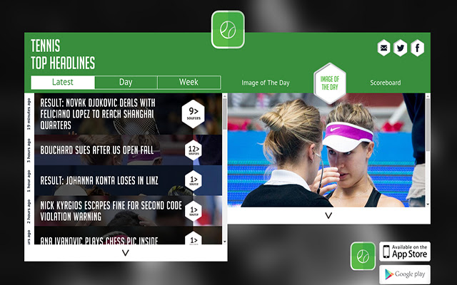 Sportfusion Tennis News  from Chrome web store to be run with OffiDocs Chromium online