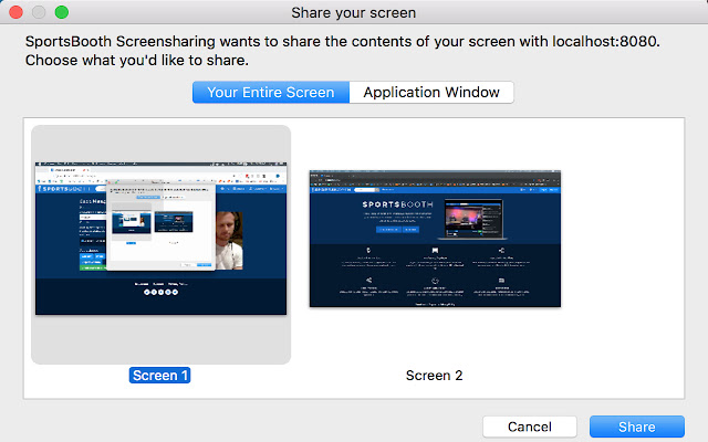 SportsBooth Screensharing  from Chrome web store to be run with OffiDocs Chromium online