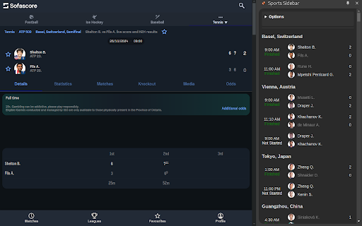 Sports Sidebar  from Chrome web store to be run with OffiDocs Chromium online