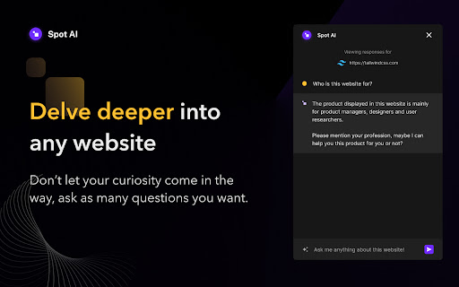Spot Ai  from Chrome web store to be run with OffiDocs Chromium online